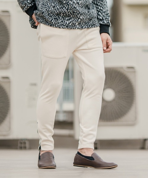 CAMBIO(カンビオ)の「mp10333-Bonding Kanoko Skinny Silhouette Pants パンツ(その他パンツ・メンズ・ダークブルー/アイボリー/ブラック・M/L/S)」の16枚目の写真