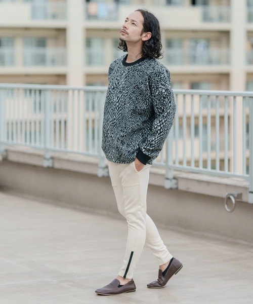 CAMBIO(カンビオ)の「mp10333-Bonding Kanoko Skinny Silhouette Pants パンツ(その他パンツ・メンズ・ダークブルー/アイボリー/ブラック・M/L/S)」の18枚目の写真