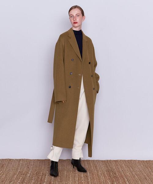 AEWEN MATOPH＞W/N シャンブレー リバー ベルテッド ロングコートを