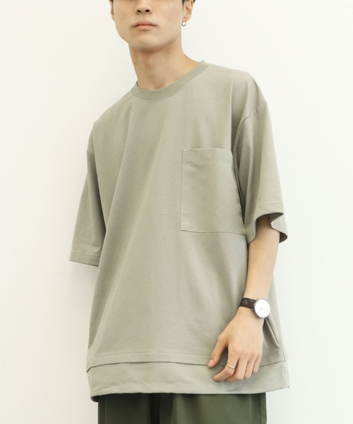 CRAFT STANDARD BOUTIQUE（クラフトスタンダードブティック）の「レイヤードプルオーバー　＊（Tシャツ/カットソー・レディース・レッド/ブラック/グレイッシュベージュ/ライトグレー・M/L/LL）」の4枚目の写真