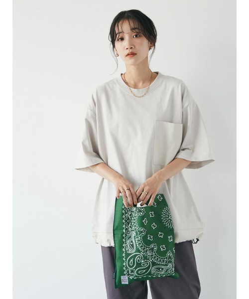 CRAFT STANDARD BOUTIQUE（クラフトスタンダードブティック）の「レイヤードプルオーバー　＊（Tシャツ/カットソー・レディース・レッド/ブラック/グレイッシュベージュ/ライトグレー・M/L/LL）」の14枚目の写真