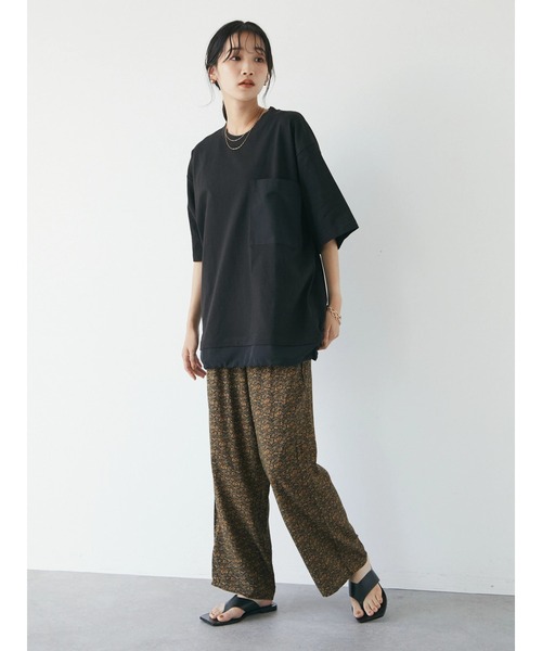 CRAFT STANDARD BOUTIQUE（クラフトスタンダードブティック）の「レイヤードプルオーバー　＊（Tシャツ/カットソー・レディース・レッド/ブラック/グレイッシュベージュ/ライトグレー・M/L/LL）」の5枚目の写真