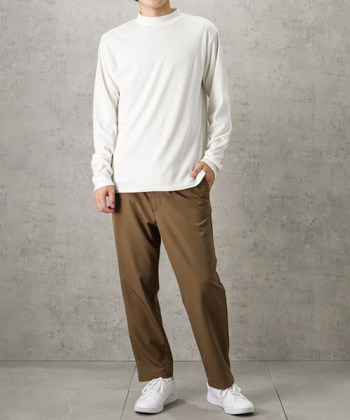NAVY（ネイビー）の「無地スムースモックネックロングスリーブTシャツ（Tシャツ/カットソー・メンズ・ホワイト/チャコール/ブラウン/ブルー/ブラック・L/XL/S/M）」の9枚目の写真