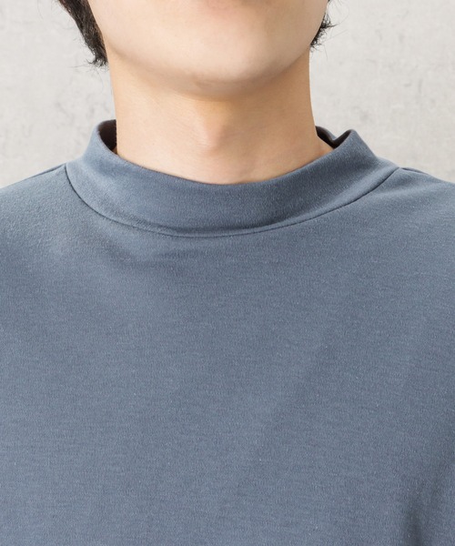 NAVY（ネイビー）の「無地スムースモックネックロングスリーブTシャツ（Tシャツ/カットソー・メンズ・ホワイト/チャコール/ブラウン/ブルー/ブラック・L/XL/S/M）」の13枚目の写真