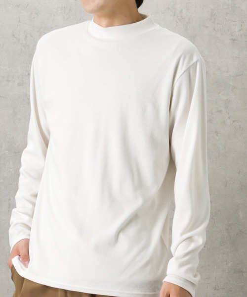 TWILL モックネックロングスリーブカットソー　白　新品未使用 スビンプラチナム モックネック ロングスリーブTシャツ | ＋CLOTHET ONLINE