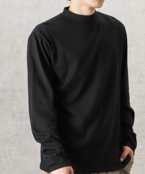 FCRB モックネックワイドロングスリーブカットソー 無地スムースモックネックロングスリーブTシャツ（Tシャツ/カットソー