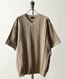 MMMM（エムエムエムエム）の「MMMM/ポリエステルエアリーVネックニットTシャツ（Tシャツ/カットソー）」