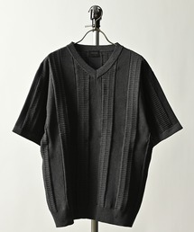 MMMM（エムエムエムエム）の「MMMM/ポリエステルエアリーVネックニットTシャツ（Tシャツ/カットソー）」
