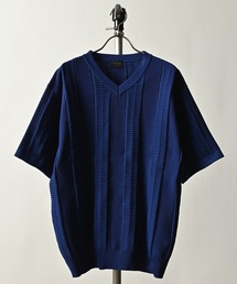 MMMM（エムエムエムエム）の「MMMM/ポリエステルエアリーVネックニットTシャツ（Tシャツ/カットソー）」