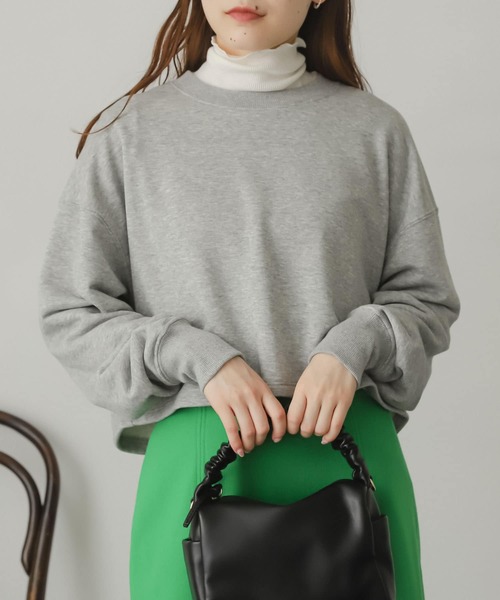 SENSE OF PLACE by URBAN RESEARCH（センスオブプレイスバイアーバンリサーチ）の「ショートスウェットシャツ（スウェット・レディース・グレー/ネイビー/ミント/オートミール・ONE）」の2枚目の写真