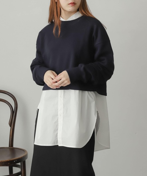 SENSE OF PLACE by URBAN RESEARCH（センスオブプレイスバイアーバンリサーチ）の「ショートスウェットシャツ（スウェット・レディース・グレー/ネイビー/ミント/オートミール・ONE）」の5枚目の写真