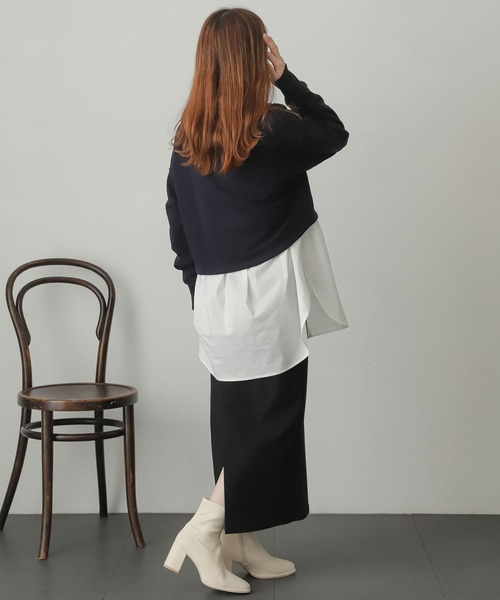 SENSE OF PLACE by URBAN RESEARCH（センスオブプレイスバイアーバンリサーチ）の「ショートスウェットシャツ（スウェット・レディース・グレー/ネイビー/ミント/オートミール・ONE）」の7枚目の写真