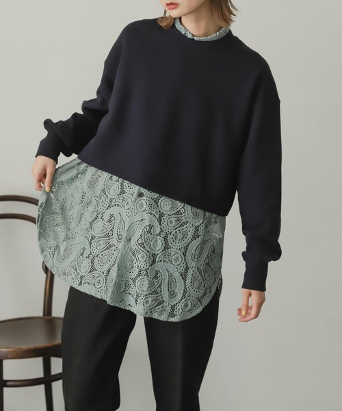 SENSE OF PLACE by URBAN RESEARCH（センスオブプレイスバイアーバンリサーチ）の「ショートスウェットシャツ（スウェット・レディース・グレー/ネイビー/ミント/オートミール・ONE）」の10枚目の写真