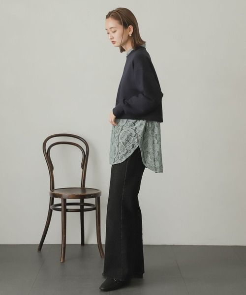 SENSE OF PLACE by URBAN RESEARCH（センスオブプレイスバイアーバンリサーチ）の「ショートスウェットシャツ（スウェット・レディース・グレー/ネイビー/ミント/オートミール・ONE）」の12枚目の写真