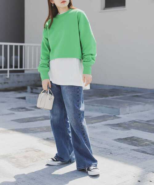 SENSE OF PLACE by URBAN RESEARCH（センスオブプレイスバイアーバンリサーチ）の「ショートスウェットシャツ（スウェット・レディース・グレー/ネイビー/ミント/オートミール・ONE）」の20枚目の写真