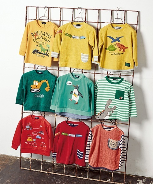 kladskap(クレードスコープ)の「恐竜アップリケボーダー長袖Tシャツ(Tシャツ/カットソー・キッズ・アイボリー/グリーン・80cm/90cm/100cm/120cm/110cm)」の13枚目の写真