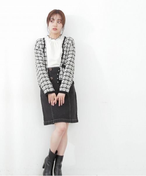 PROPORTION BODY DRESSING（プロポーションボディドレッシング）の「パールカーディガン / 1212274904（カーディガン/ボレロ・レディース・ベージュ/ブラック・FREE）」の4枚目の写真