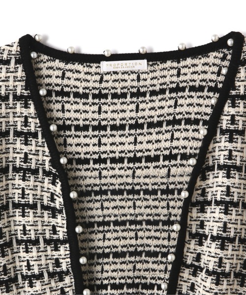 PROPORTION BODY DRESSING（プロポーションボディドレッシング）の「パールカーディガン / 1212274904（カーディガン/ボレロ・レディース・ベージュ/ブラック・FREE）」の11枚目の写真