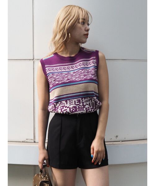 EVRIS（エヴリス）の「ピンタックショートパンツ（その他パンツ・レディース・ブラック/ブラウン・SMALL/MEDIUM）」の11枚目の写真