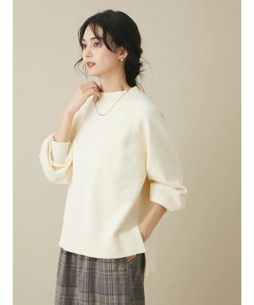 CRAFT STANDARD BOUTIQUE（クラフトスタンダードブティック）の「パチパチしにくいモックネックニットプルオーバー　＊◆（ニット/セーター・レディース・ブラック/ライム/ブルー/アイボリー・FREE）」の5枚目の写真