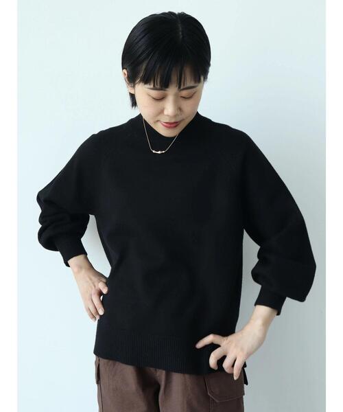 CRAFT STANDARD BOUTIQUE（クラフトスタンダードブティック）の「パチパチしにくいモックネックニットプルオーバー　＊◆（ニット/セーター・レディース・ブラック/ライム/ブルー/アイボリー・FREE）」の6枚目の写真