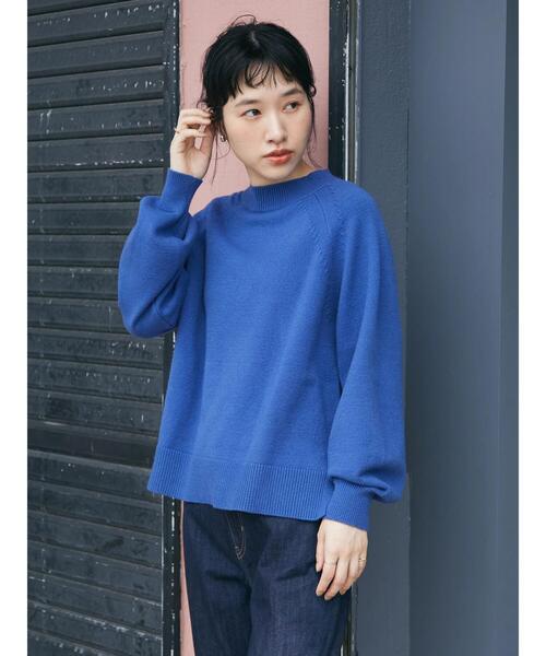 CRAFT STANDARD BOUTIQUE（クラフトスタンダードブティック）の「パチパチしにくいモックネックニットプルオーバー　＊◆（ニット/セーター・レディース・ブラック/ライム/ブルー/アイボリー・FREE）」の10枚目の写真