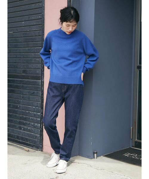 CRAFT STANDARD BOUTIQUE（クラフトスタンダードブティック）の「パチパチしにくいモックネックニットプルオーバー　＊◆（ニット/セーター・レディース・ブラック/ライム/ブルー/アイボリー・FREE）」の11枚目の写真