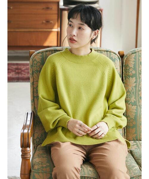 CRAFT STANDARD BOUTIQUE（クラフトスタンダードブティック）の「パチパチしにくいモックネックニットプルオーバー　＊◆（ニット/セーター・レディース・ブラック/ライム/ブルー/アイボリー・FREE）」の13枚目の写真
