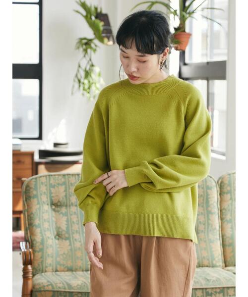 CRAFT STANDARD BOUTIQUE（クラフトスタンダードブティック）の「パチパチしにくいモックネックニットプルオーバー　＊◆（ニット/セーター・レディース・ブラック/ライム/ブルー/アイボリー・FREE）」の14枚目の写真