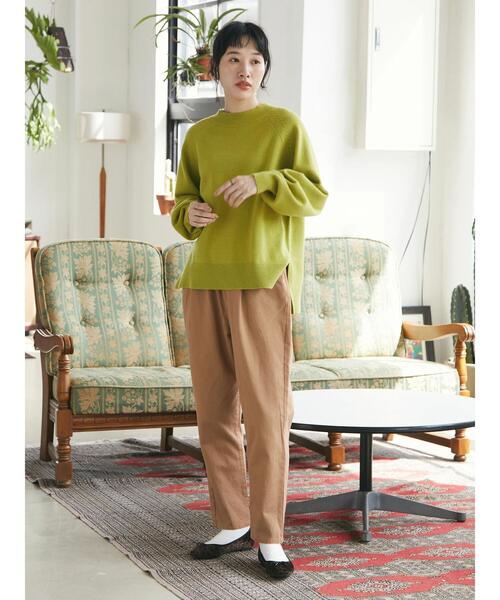 CRAFT STANDARD BOUTIQUE（クラフトスタンダードブティック）の「パチパチしにくいモックネックニットプルオーバー　＊◆（ニット/セーター・レディース・ブラック/ライム/ブルー/アイボリー・FREE）」の15枚目の写真