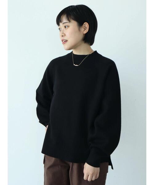 CRAFT STANDARD BOUTIQUE（クラフトスタンダードブティック）の「パチパチしにくいモックネックニットプルオーバー　＊◆（ニット/セーター・レディース・ブラック/ライム/ブルー/アイボリー・FREE）」の17枚目の写真