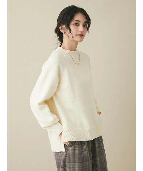 CRAFT STANDARD BOUTIQUE（クラフトスタンダードブティック）の「パチパチしにくいモックネックニットプルオーバー　＊◆（ニット/セーター・レディース・ブラック/ライム/ブルー/アイボリー・FREE）」の19枚目の写真