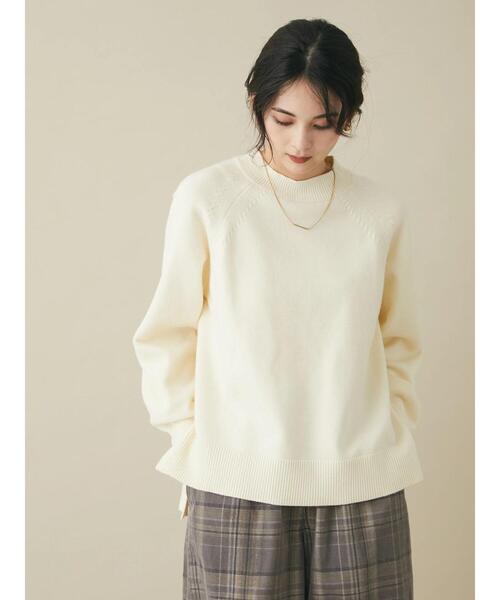 CRAFT STANDARD BOUTIQUE（クラフトスタンダードブティック）の「パチパチしにくいモックネックニットプルオーバー　＊◆（ニット/セーター・レディース・ブラック/ライム/ブルー/アイボリー・FREE）」の20枚目の写真