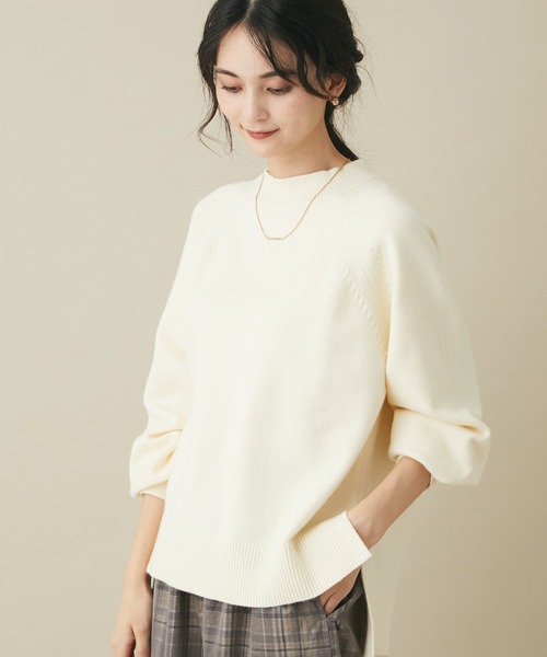 CRAFT STANDARD BOUTIQUE（クラフトスタンダードブティック）の「パチパチしにくいモックネックニットプルオーバー　＊◆（ニット/セーター・レディース・ブラック/ライム/ブルー/アイボリー・FREE）」の2枚目の写真