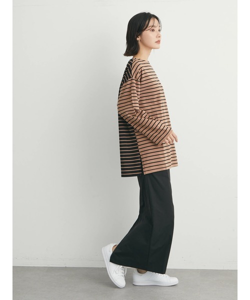 Sugar spoon(シュガースプーン)の「・SUGAR SPOON バイカラーボーダーロンT(Tシャツ/カットソー・レディース・ネイビー/チャコールグレー/ブラック/ベージュ・FREE)」の5枚目の写真