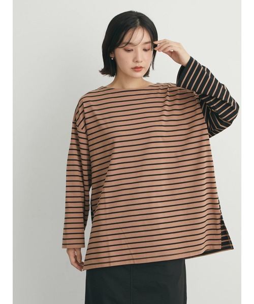 Sugar spoon(シュガースプーン)の「・SUGAR SPOON バイカラーボーダーロンT(Tシャツ/カットソー・レディース・ネイビー/チャコールグレー/ブラック/ベージュ・FREE)」の15枚目の写真