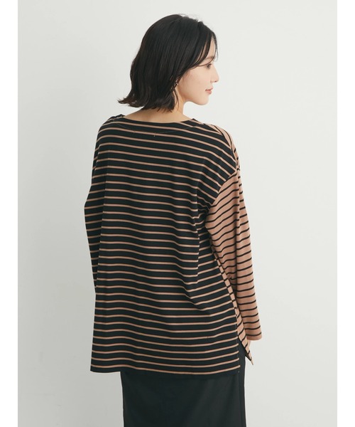 Sugar spoon(シュガースプーン)の「・SUGAR SPOON バイカラーボーダーロンT(Tシャツ/カットソー・レディース・ネイビー/チャコールグレー/ブラック/ベージュ・FREE)」の18枚目の写真