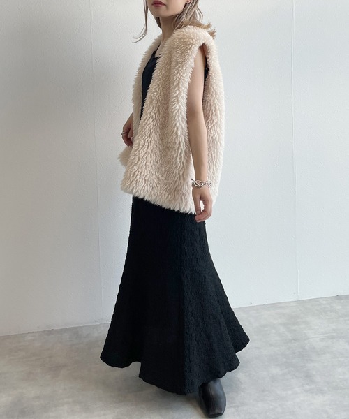 w closet（ダブルクローゼット）の「【お気に入り数2.5万人突破】マーメイドキャミワンピース（ワンピース・レディース・ブラック/ブラウン/オフホワイト/ブルーグレー/サックスブルー/ミント・FREE）」の7枚目の写真