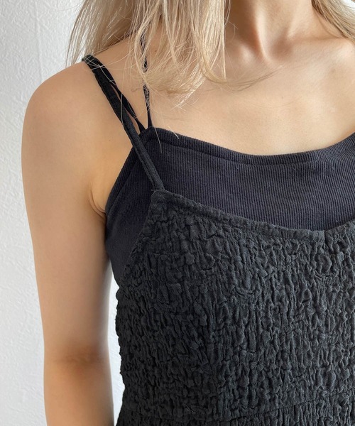 w closet（ダブルクローゼット）の「【お気に入り数2.5万人突破】マーメイドキャミワンピース（ワンピース・レディース・ブラック/ブラウン/オフホワイト/ブルーグレー/サックスブルー/ミント・FREE）」の8枚目の写真