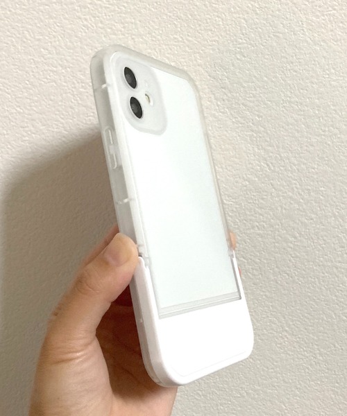 セール】折りたたみ スタンド付き クリア スマホカバー iPhone
