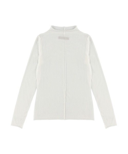 ALEXIA STAM（アリシアスタン）の「Basic Sheer High Neck Long Sleeve Top/ベーシックシアーハイネックロングスリーブトップ（Tシャツ/カットソー・レディース・ホワイト/ブラック/グレイッシュベージュ・FREE）」の5枚目の写真