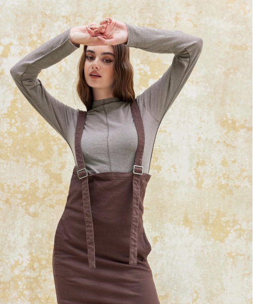 ALEXIA STAM（アリシアスタン）の「Basic Sheer High Neck Long Sleeve Top/ベーシックシアーハイネックロングスリーブトップ（Tシャツ/カットソー・レディース・ホワイト/ブラック/グレイッシュベージュ・FREE）」の17枚目の写真