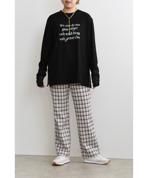 palm RICHE(ポームリシュ)の「カットチェックパンツ(その他パンツ・レディース・オフホワイト/グレー/ベージュ・M)」の15枚目の写真