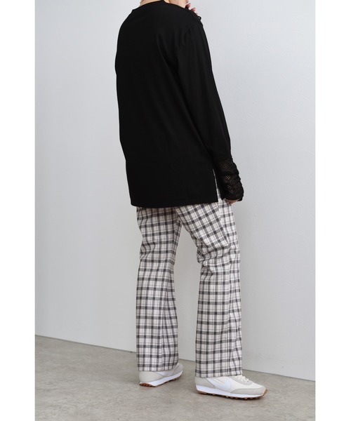 palm RICHE(ポームリシュ)の「カットチェックパンツ(その他パンツ・レディース・オフホワイト/グレー/ベージュ・M)」の6枚目の写真