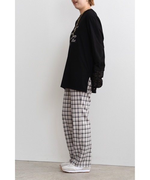 palm RICHE(ポームリシュ)の「カットチェックパンツ(その他パンツ・レディース・オフホワイト/グレー/ベージュ・M)」の13枚目の写真