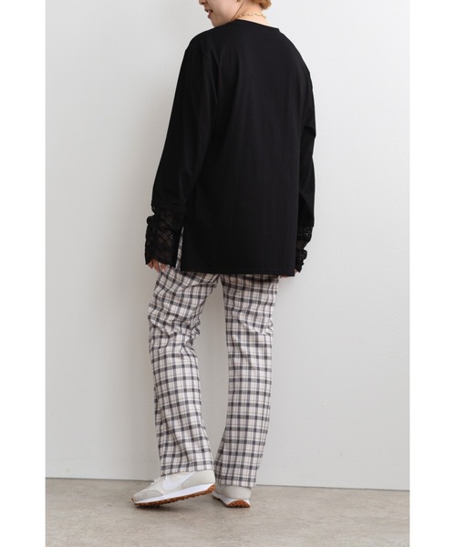 palm RICHE(ポームリシュ)の「カットチェックパンツ(その他パンツ・レディース・オフホワイト/グレー/ベージュ・M)」の10枚目の写真