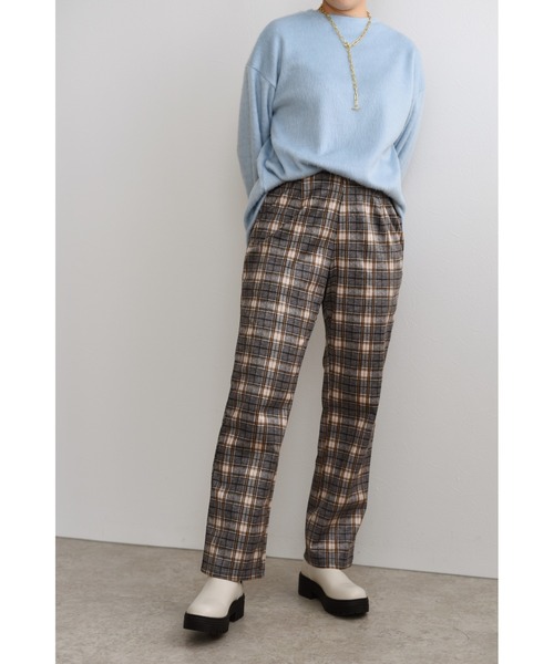 palm RICHE(ポームリシュ)の「カットチェックパンツ(その他パンツ・レディース・オフホワイト/グレー/ベージュ・M)」の8枚目の写真