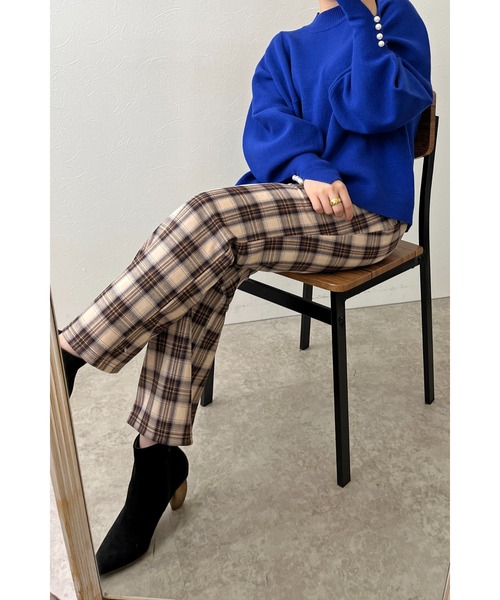 palm RICHE(ポームリシュ)の「カットチェックパンツ(その他パンツ・レディース・オフホワイト/グレー/ベージュ・M)」の22枚目の写真