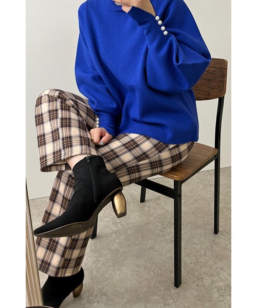 palm RICHE(ポームリシュ)の「カットチェックパンツ(その他パンツ・レディース・オフホワイト/グレー/ベージュ・M)」の21枚目の写真
