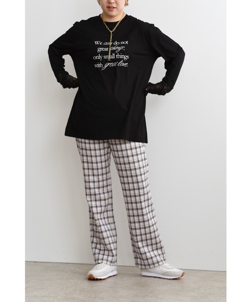 palm RICHE(ポームリシュ)の「カットチェックパンツ(その他パンツ・レディース・オフホワイト/グレー/ベージュ・M)」の19枚目の写真
